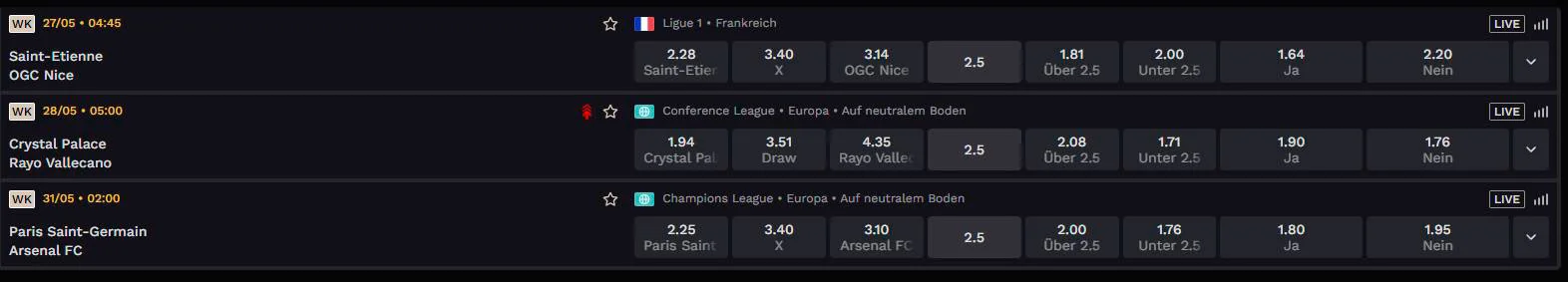 Live-Wetten